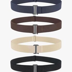 4 Pack of Elastic Stretch, Invisible Belts (unisex)